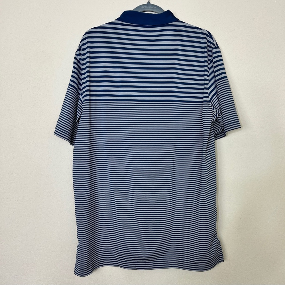 Peter Millar Summer Comfort Blue and Grey Striped Polo Size M - Picture 4 of 9